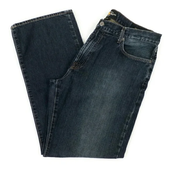 Lucky Brand 181 Dark LoveTrain Wash Relaxed Straight Leg Denim Jeans Men 36x32.5